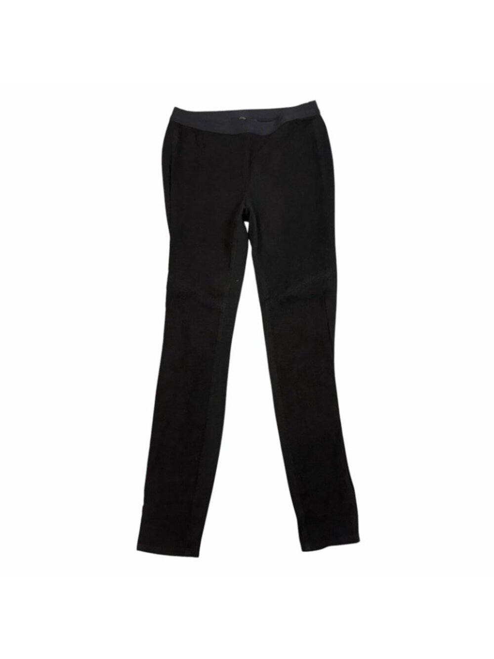 Eileen Fisher Lamb Suede Legging Pants Size XS Black Skinny Pull On Panel Seamed - Picture 4 of 10